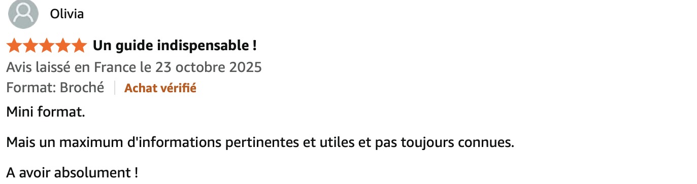 Avis d'un lecteur du Mini-précis sur Amazon
