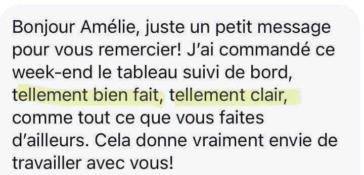 Message de Julie sur Suivi Finances
