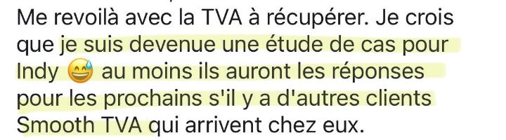 Message de Membre sur Smooth TVA