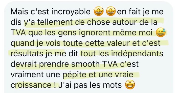 Message de Lise sur Smooth TVA