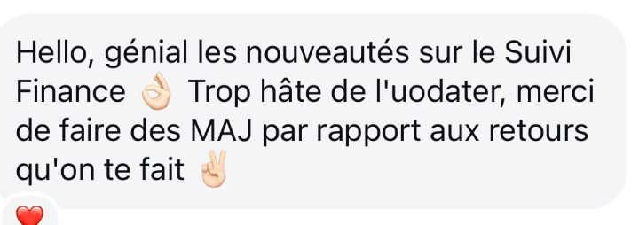Message de Julien sur Suivi Finances