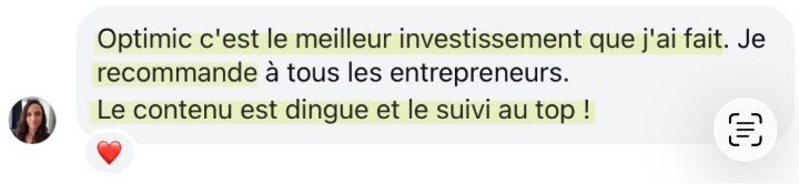 Message de Charlotte sur Optimic