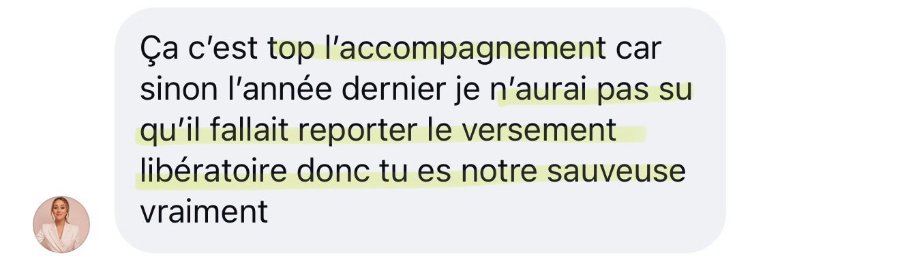 Message sur le versement libératoire