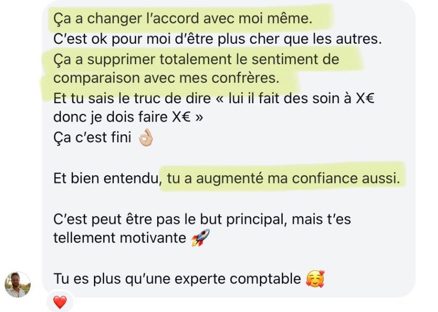 Message d'une cliente Strategy Blueprint sur sa confiance retrouvée